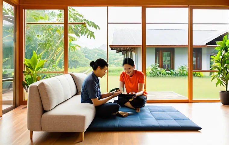 친환경 건축과 스마트 홈 기술 융합 - **Prompt 1: Solar-Powered Modern Thai Home Life**
    "A vibrant and cozy interior of a modern Thai ...