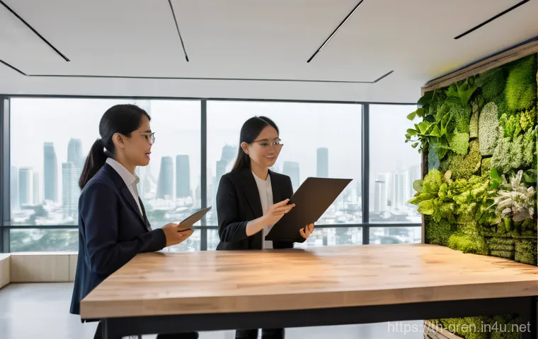 친환경 건축 전문가의 지속 교육 방법 - Image Prompt 1: The Future of Green Design and Technology**